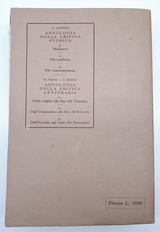 F. Landogna Antologia della critica storica et‡ contemporanea Petrini 1955