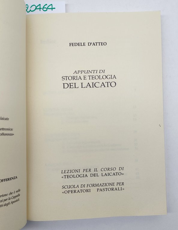 Fedele D'Atteo Appunti di storia e teologia del laicato Edizioni …