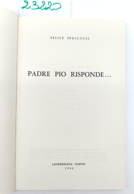 Felice Spaccucci Padre Pio risponde 1966 Laurenziana | Immagine Gallery 3