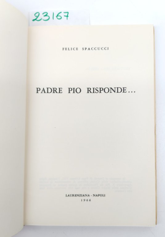 Felice Spaccucci Padre Pio risponde Laurenziana 1966 | Immagine Gallery 3