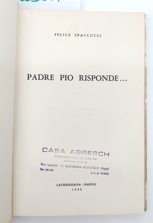 Felice Spaccucci Padre Pio risponde Laurenziana Napoli 1966 | Immagine Gallery 3
