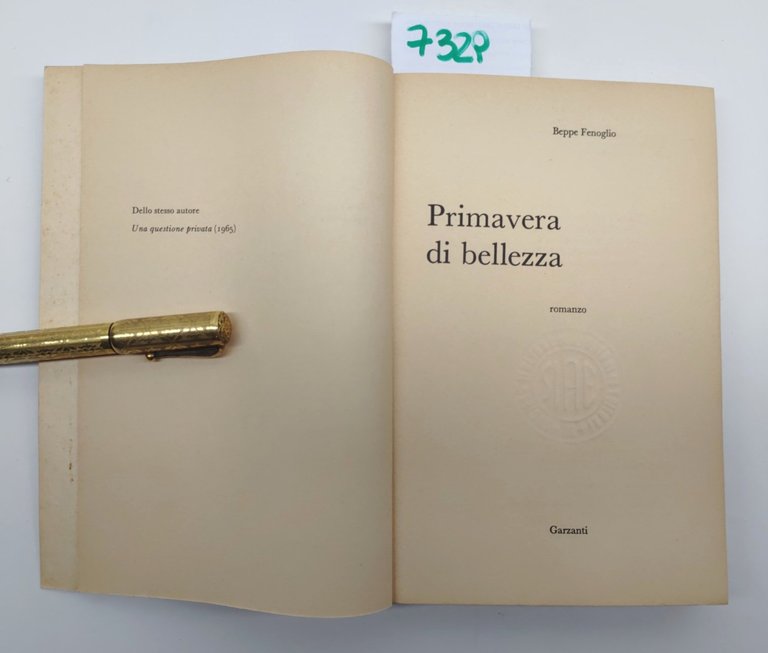 Fenoglio Primavera di bellezza Garzanti 1973 2∞ ed.