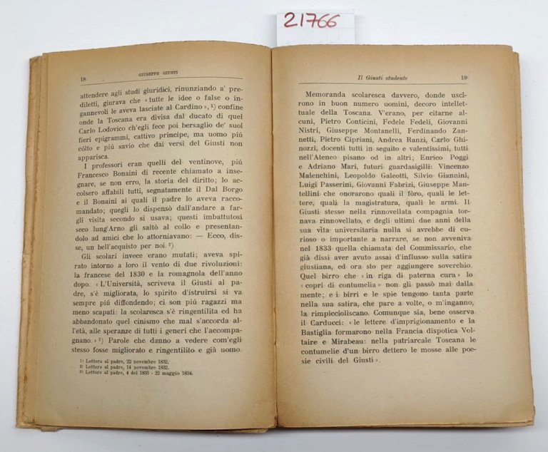 Ferdinando Martini Giuseppe Giusti studi e discorsi Treves 1929
