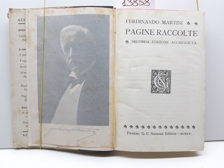 Ferdinando Martini Pagine raccolte Sansoni 2∞ edizione 1920