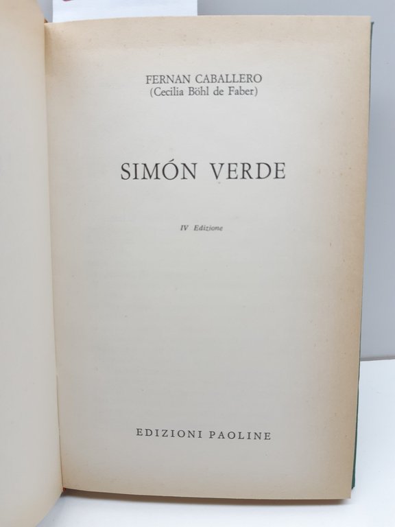 Fernan Caballero Simon verde 4° ed. Paoline 1963