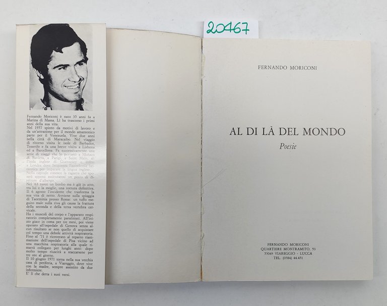 Fernando Moriconi Al di là del mondo poesie Lucca 1975