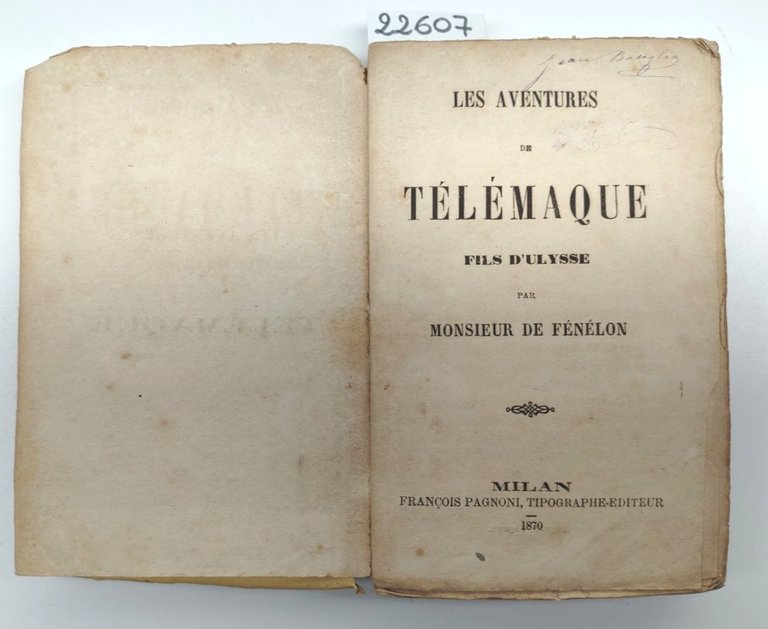 Fils D'Ulysse Les aventures de Telemaque Milano 1870 Francesco Pagnoni