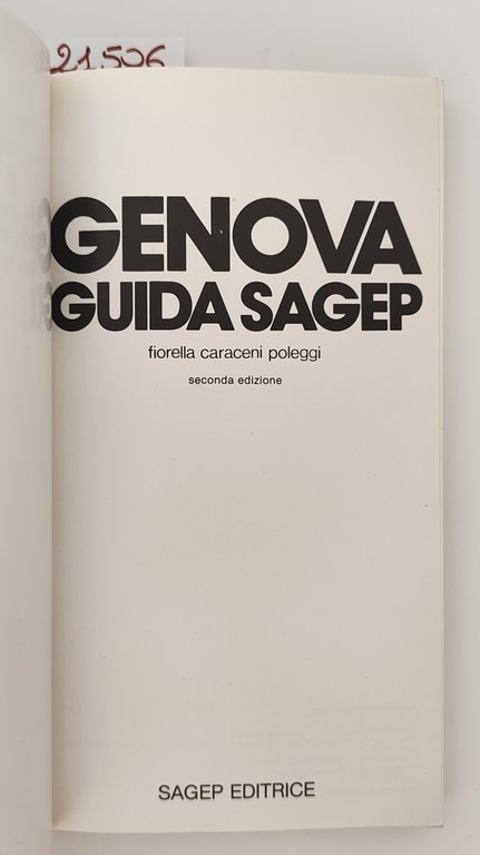 Fiorella Caraceni Poleggi Genova guida Saget 2° edizione 1982