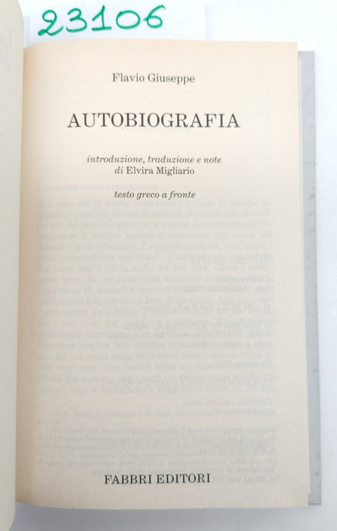 Flavio Giuseppe Autobiografia Fabbri ristampa 2001 | Immagine Gallery 3