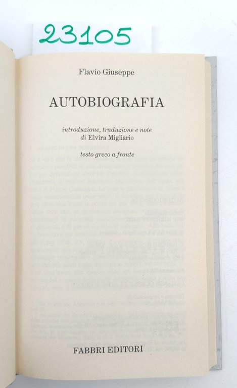 Flavio Giuseppe Autobiografia Fabbri ristampa 2001 | Immagine Gallery 3
