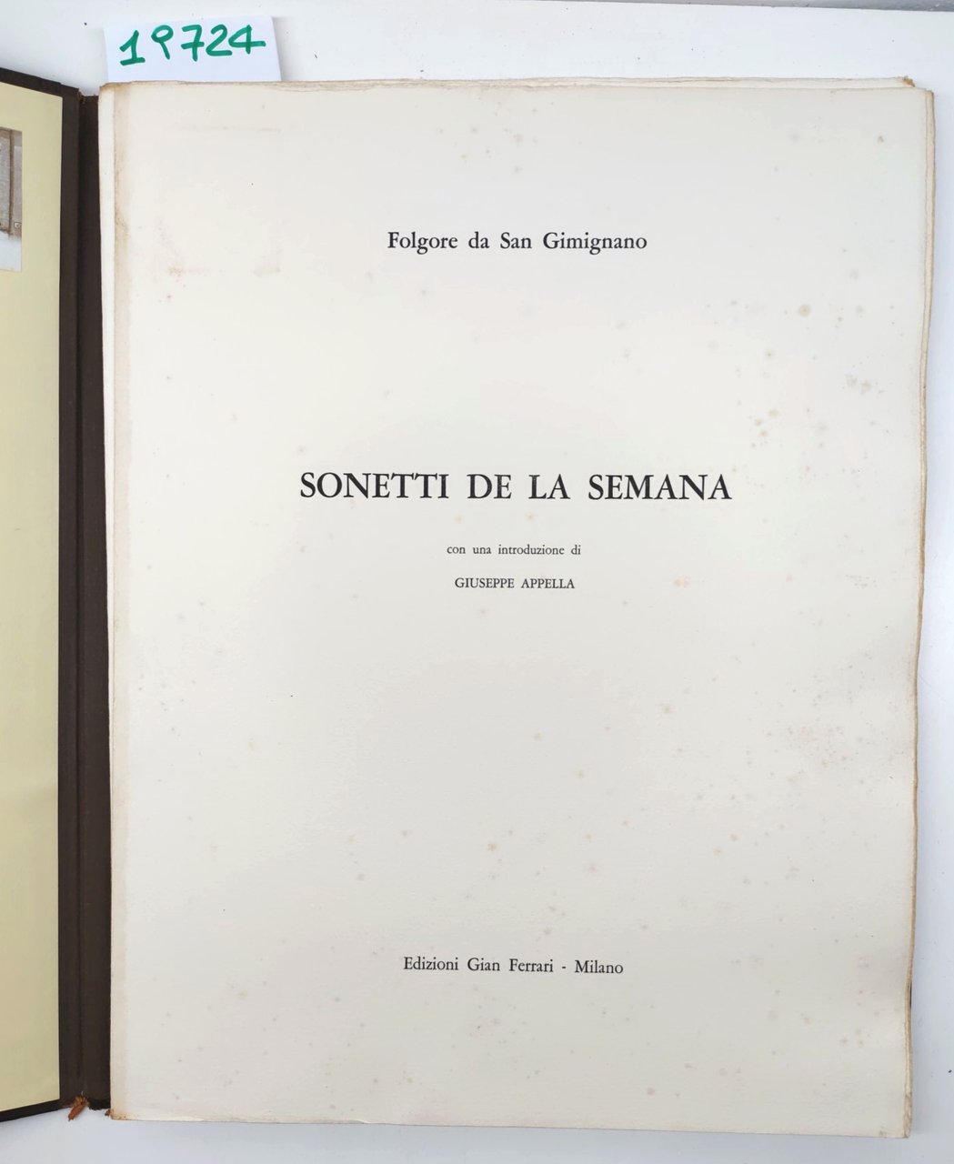 Folgore di San Gimignano Sonetti de la semana Gian Ferrari …
