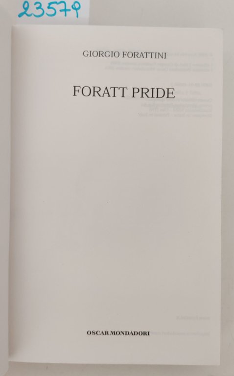 Forattini Forat Pride Oscar Mondadori 1° edizione 2001 | Immagine Gallery 3