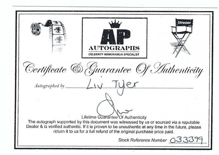 Foto autografata Liv Tyler photo autographed con certificato Signore degli … | Immagine Gallery 2