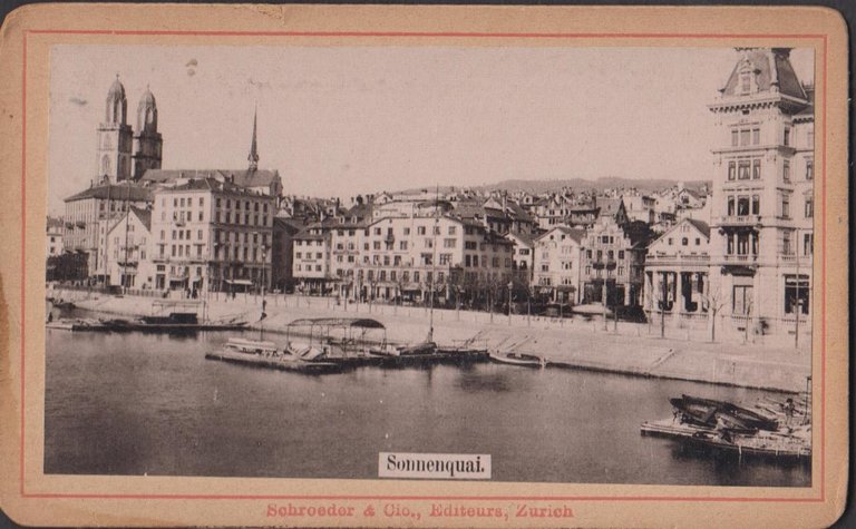 Foto cdv Sonnenquai Zurigo Svizzera by Schroeder & C. 1880 …