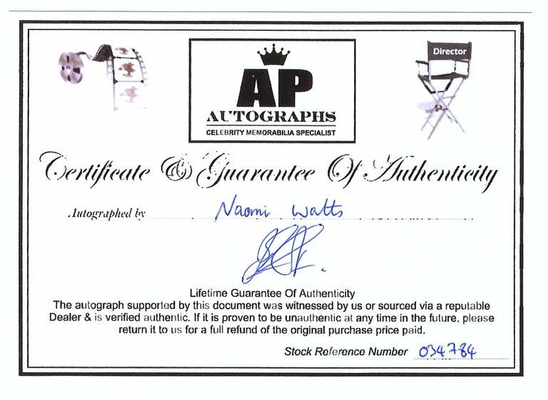 Foto con autografo originale photo autographed Naomi Watts con certificato … | Immagine Gallery 3