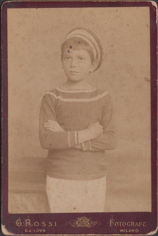 foto photo albumina cabinet card ragazzino con vestito stile marinaio …