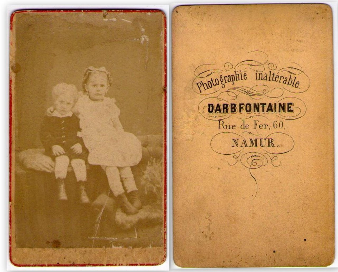 Foto photo bambini seduti in posa by Darbfontaine Namur 1880 …