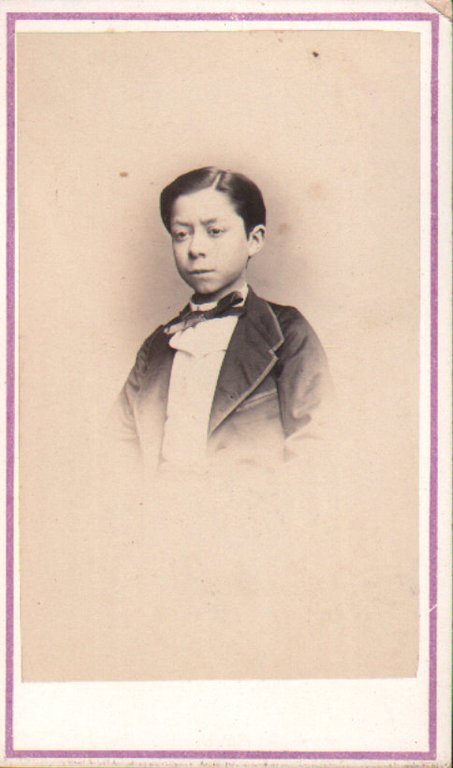 Foto photo bambino con papillon by Anonimo cdv 1880 c.a.