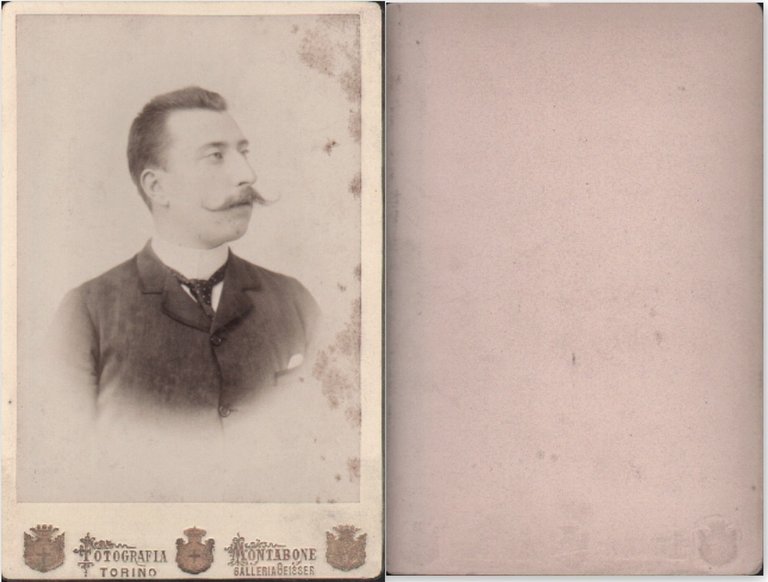 Foto photo cabinet card gentiluomo con baffi a manubrio by …