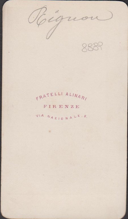 Foto photo cdv albumina Felice Rignon in costume F.lli Alinari …