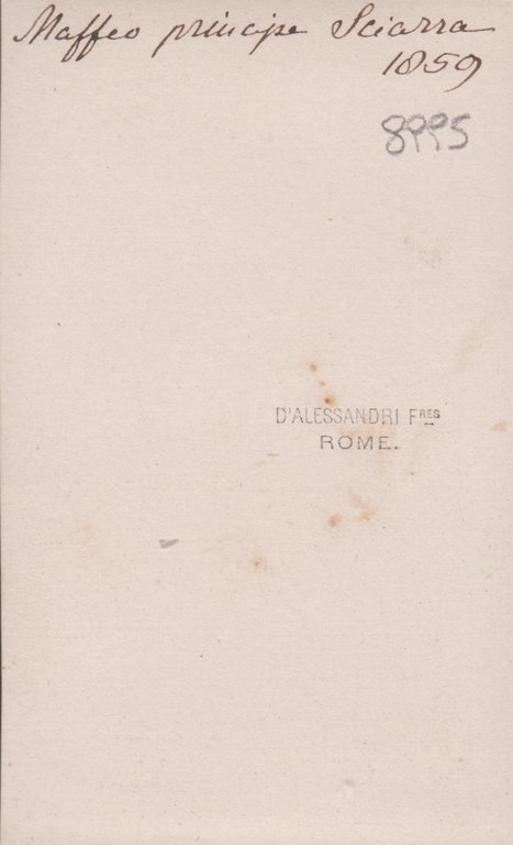 Foto photo cdv albumina Maffeo Principe Sciarra by D'Alessandri 1859