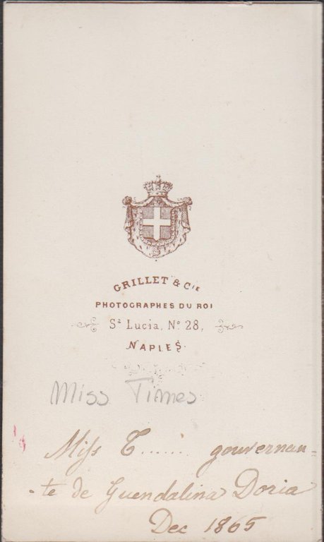 foto photo cdv albumina Miss Times governante della Principessa Guendalina …