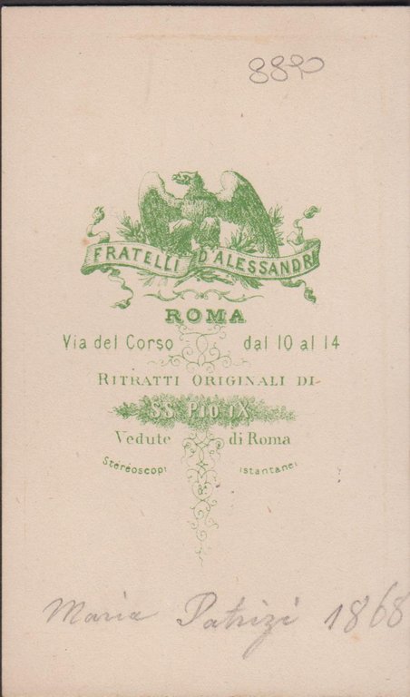 Foto photo cdv albumina nobildonna Maria Patrizi in costume ciociaro …