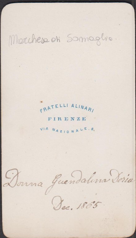 foto photo cdv albumina Principessa Guendalina Doria Pamphili Landi 1865 …