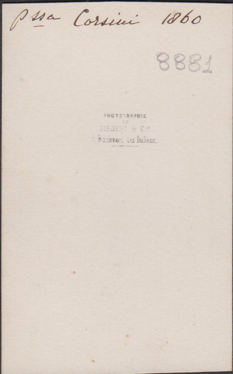 Foto photo cdv albumina Principessa Luisa Scotto Corsini by Disderi …