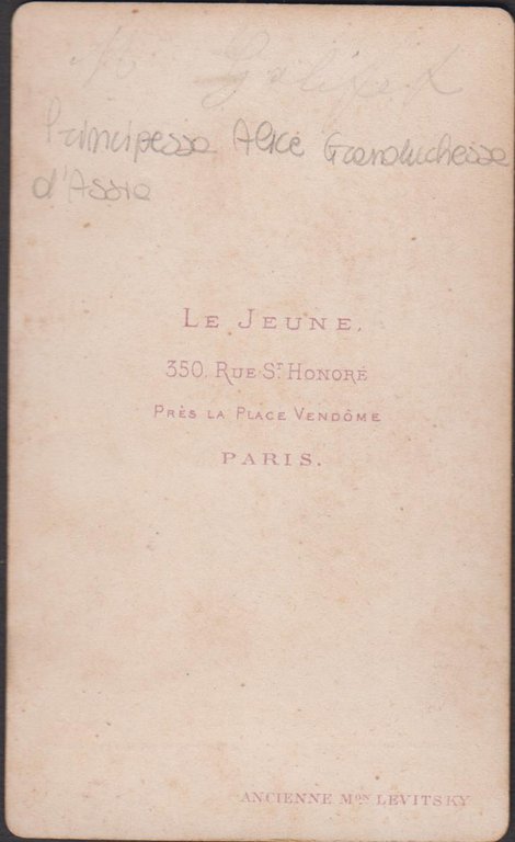 Foto photo cdv Alice Granduchessa d'Assia, by Le Jeune Paris …