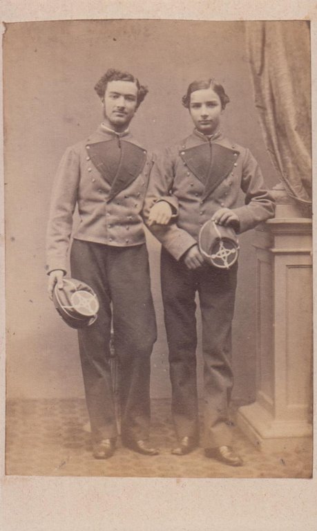 Foto photo cdv due cadetti in posa by Hautmann Firenze …
