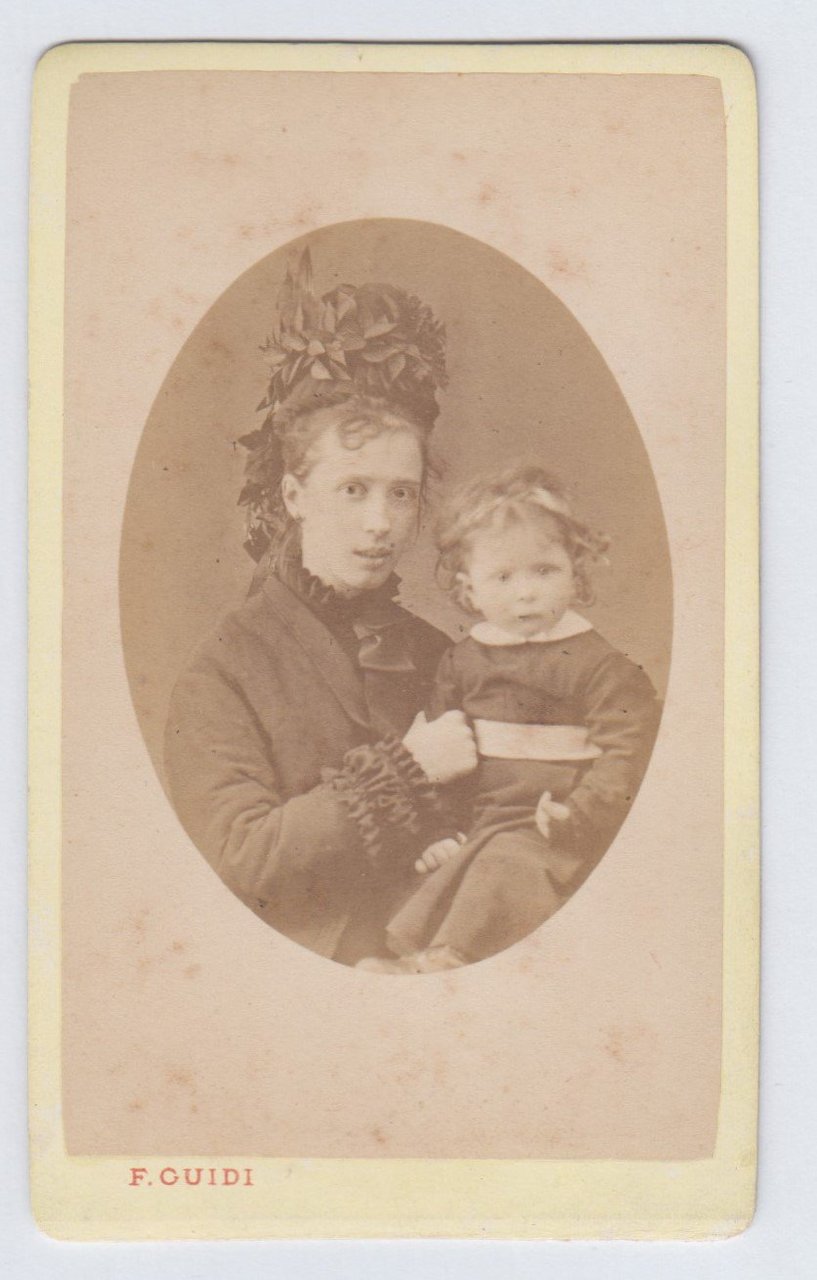 Foto photo cdv gentildonna con bambino in posa by F. …