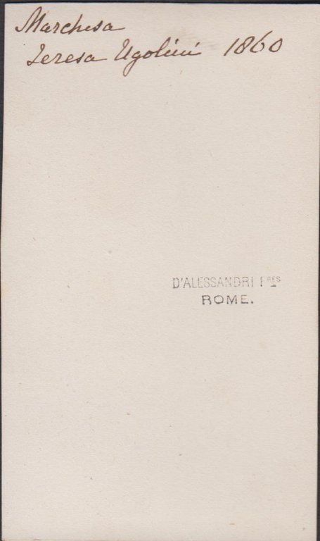 Foto photo cdv marchesa Teresa Ugolini by F.lli d'Alessandri 1860