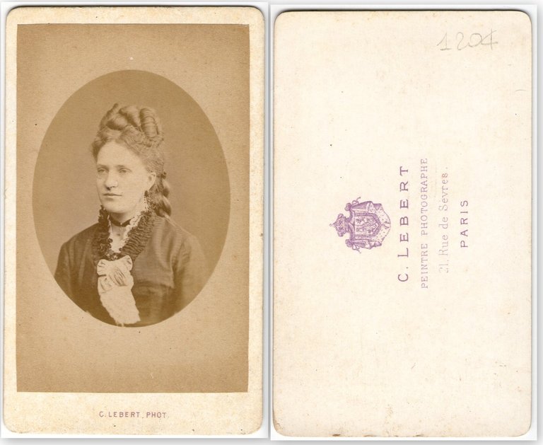 Foto photo gentildonna con acconciatura by C. Lebert Paris cdv …