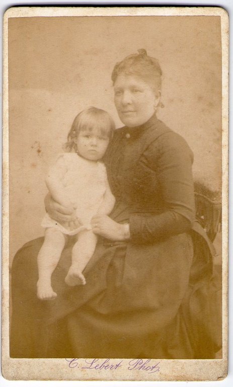 Foto photo gentildonna con bambino by C. Lebert Paris cdv …