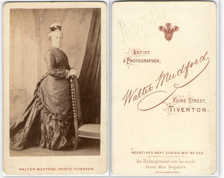 Foto photo gentildonna vittoriana in posa by Walter Mudford Tiverton …