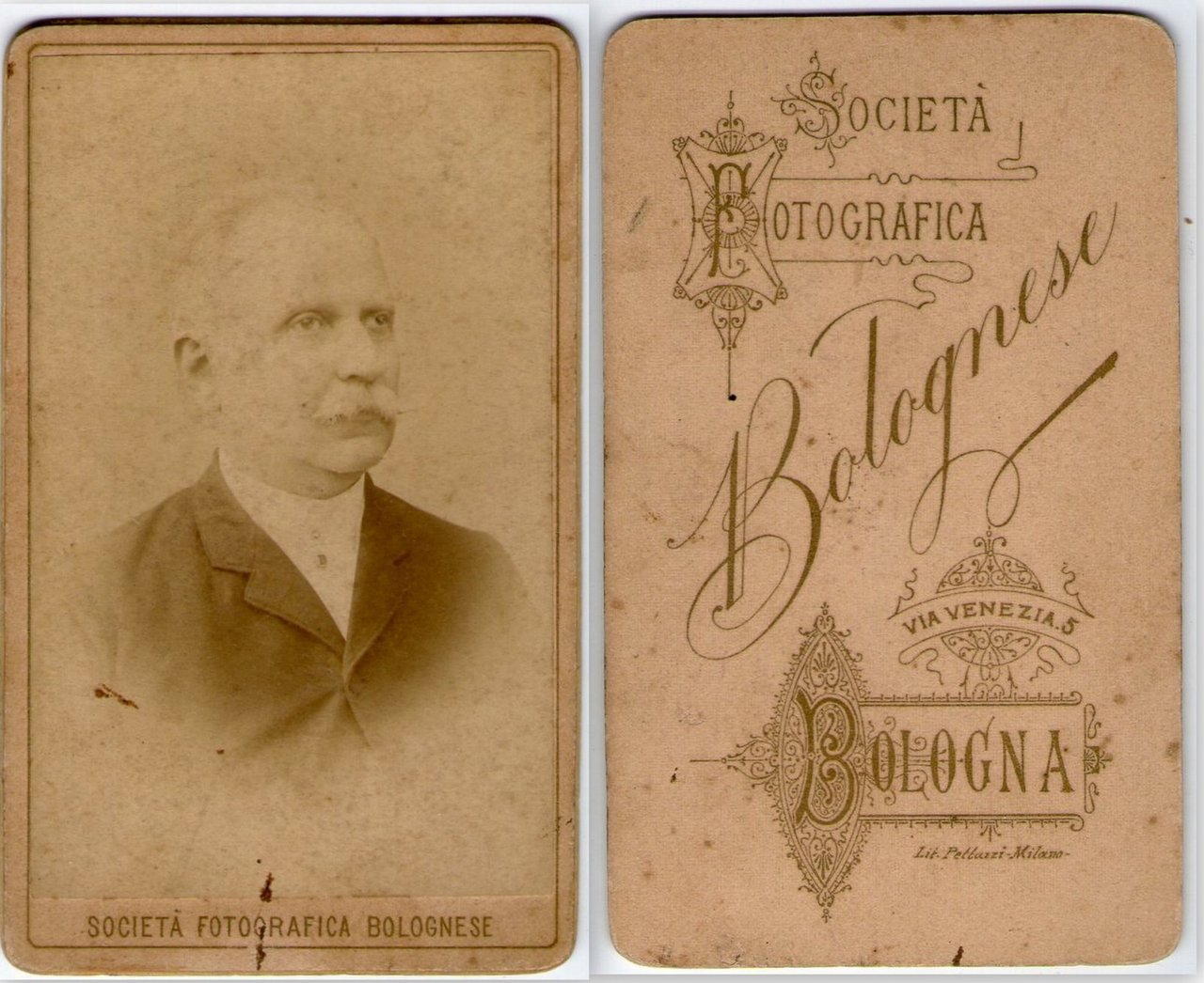 Foto photo Gentiluomo con baffi by Società Fotografica Bolognese 1880 …