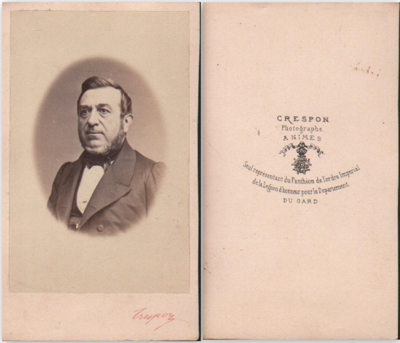Foto photo gentiluomo in ovale by Crespon Nimes cdv 1880 …