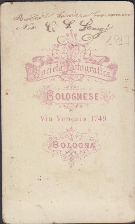 Foto photo ritratto di Giovanni Casazza by Soc. Bolognese Bologna …