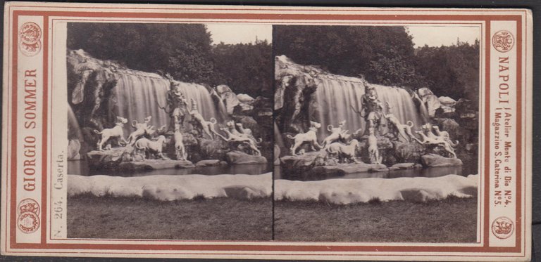 Foto photo stereoscopica Fontana Reggia di Caserta by Sommer 1890 …