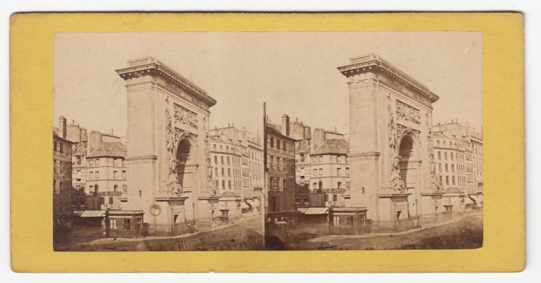 Foto photo stereoscopica stereoview Porte San Denise Paris by Gaillard …