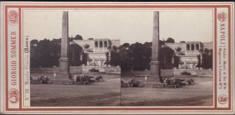 Foto stereoscopica Monte Pincio Roma by Sommer 1890 c.a.