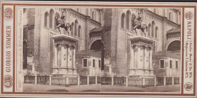 Foto stereoscopica Monumento di B. Colleoni Venezia by Sommer 1890 …