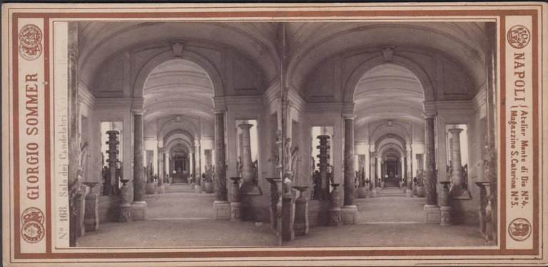 Foto stereoscopica Sala dei Candelabri Vaticano Roma by Sommer 1890 …