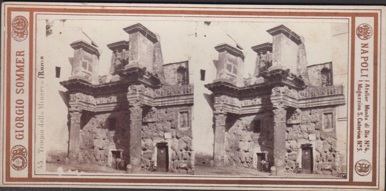 Foto stereoscopica Tempio di Minerva Roma by Sommer 1890 c.a.