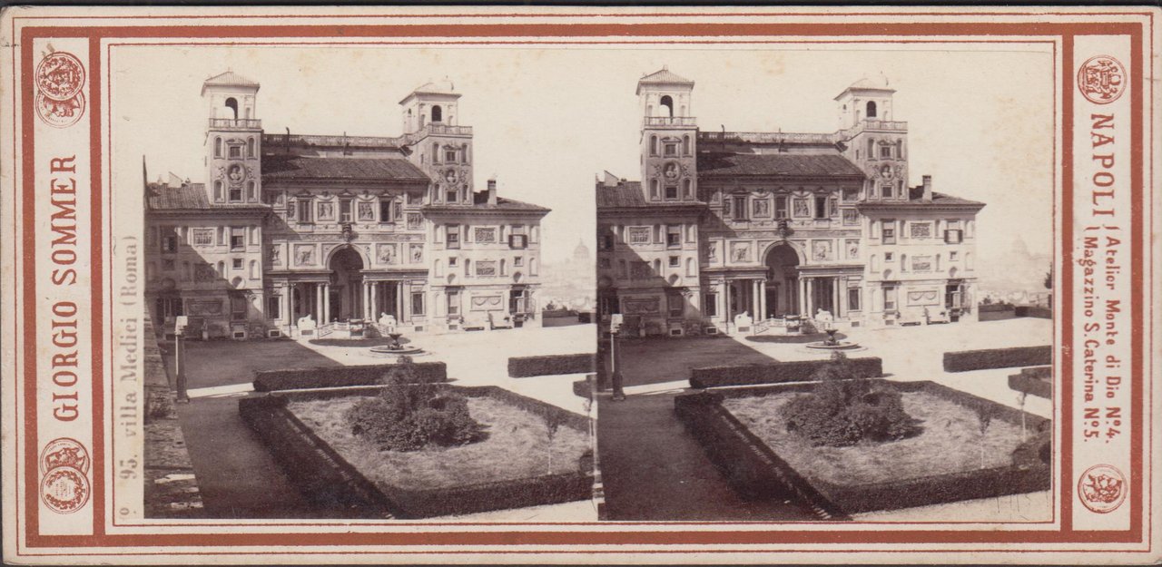 Foto stereoscopica Villa Medici Roma by Sommer 1890 c.a.