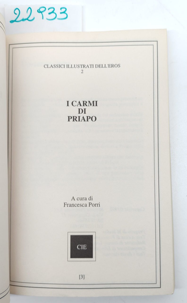 Francesca Porri Icarmi di Priamo CIE 1992 | Immagine principale