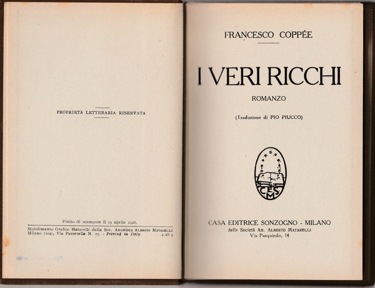 Francesco CoppeË I Veri Ricchi Romanzo Tradu. Pio Piucco, Sonzogno … | Immagine Gallery 2