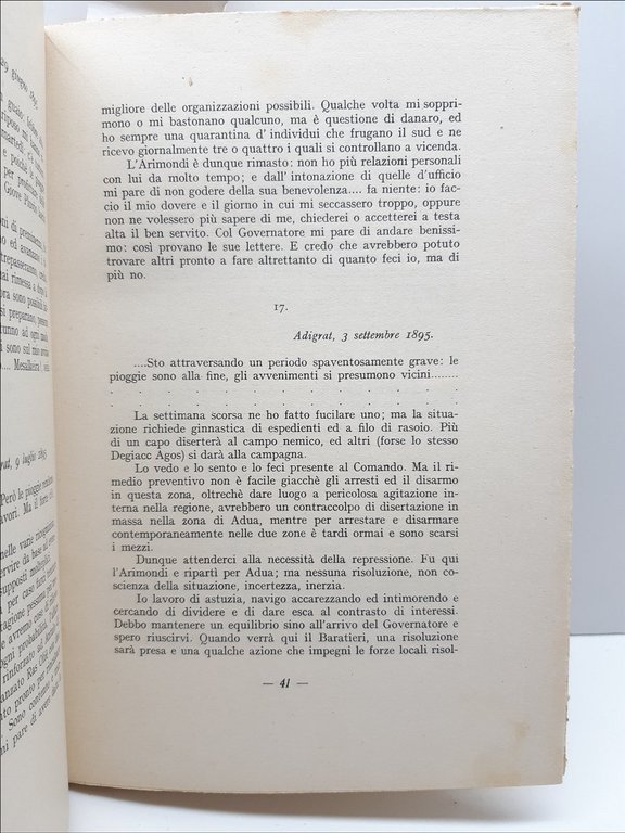 Francesco Lemmi Lettere diari d'Africa 1895-96 Edizioni Roma 1938