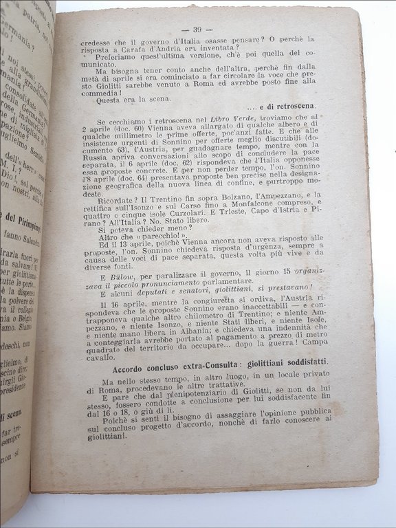 Francesco Paoloni Il Giolittismo Partito tedesco in Italia pref. Benito …